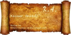Keiner Anikó névjegykártya